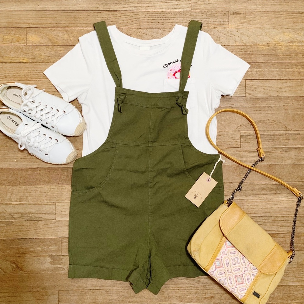 SOLD Knot Sisters Olive Green Romper